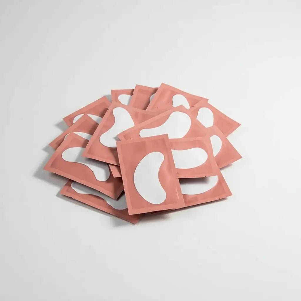 Patchs gel pour les yeux roses - Fond gris clair